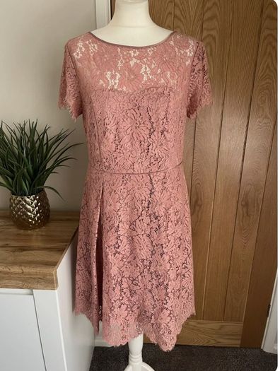 Marks & Spencer Rose Lace Dress Size Uk 22