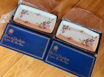 2 x Retro/Vintage Royal Doulton Fine Bone China Sandwich Trays
