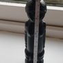 Vintage miniature "VUDU" bottle made of opaque black glass. Image 3