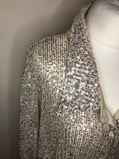 Boohoo champagne sequinned blouse (size 28)