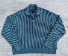 Abercrombie & Fitch Blue Oversized Quarter-Zip Sweater