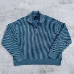 Abercrombie & Fitch Blue Oversized Quarter-Zip Sweater