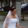 White Wedding Dress and Veil Image 6