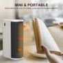 Space Electric Heater Mini Fan Heater 500W Standing & Lying Small Portable Electric Heaters for Home and Office, White, UK Plug Image 5