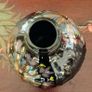 Vintage Bitossi Art Glass Vase with a Dark Glaze and Abstract Floral Design Image 6