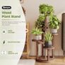 5 Tier Tall Plant Stand Indoor, Corner Wood Plant Shelf for Multiple Plants, Tiered Round Flower Stand for Patio Garden Balcony Living Room Bedroom Image 2