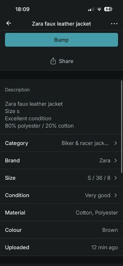 faux leather jacket - zara