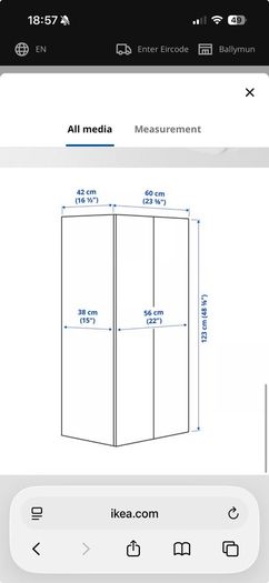 Kids Wardrobe IKEA in white with pink handles
