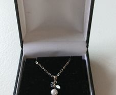 Sterling Sterling  Chain with Pearl and Topaz Pendant