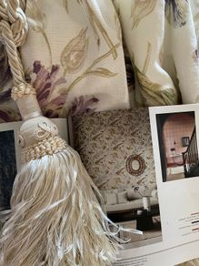 Stunning Large Laura Ashley Linen Curtains 128 inch wide x 93 inch drop