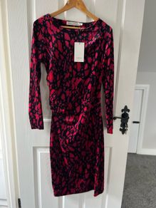 New Part Two Velvet Ruched Dress - Size L / Size 12