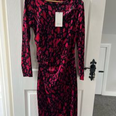 New Part Two Velvet Ruched Dress - Size L / Size 12