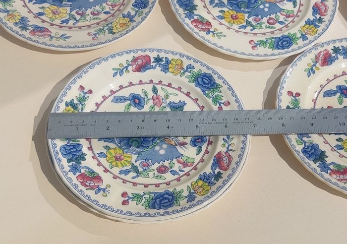 Beautiful Masons Patent Ironstone Set of Six Bread and Butter Plates in the Regency Pattern, Circa 1940 to 1950