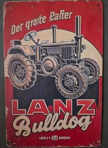 Vintage Style  Metal Sign. Lanz bulldog, vintage tractor.