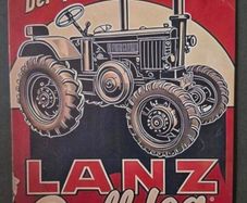 Vintage Style  Metal Sign. Lanz bulldog, vintage tractor.