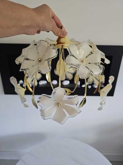 Vintage Hollywood Regency Floral Ceiling Light