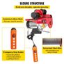 800Kg/1700Lbs Electric Trolley Hoist 1300W Electric Hoist Winch Double 12M/40Ft Image 2