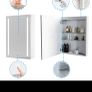 Brand New 600mm Bathroom LED Mirror Cabinet Image 2