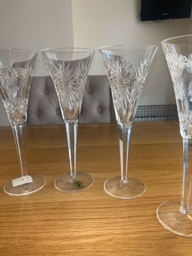 Complete Set of 8 Waterford Crystal Millenium Toasting Flutes