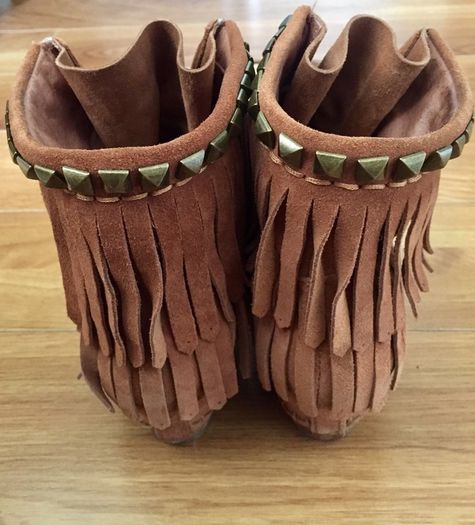 ASH suede wedge fringe shoes stud detail 6/39