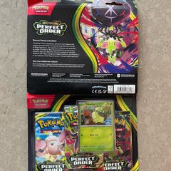 Pokemon Perfect Order 3-Pack Blister + CHIKORITA Promo (US Import)