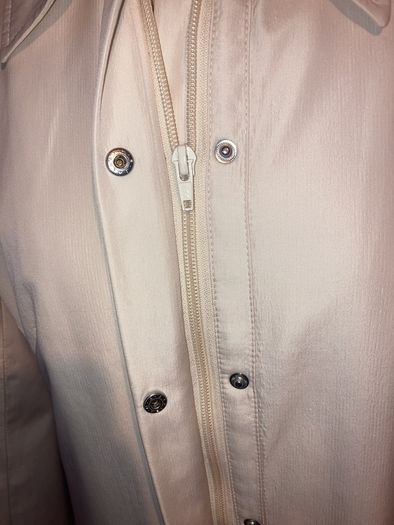 Pepper Corn Zip Up Cream Coat - Fully lined - Size M