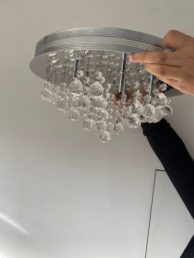 Crystal Flush Ceiling Chandelier