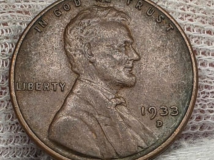 USA United States 1933 D Lincoln Wheat Penny Cent