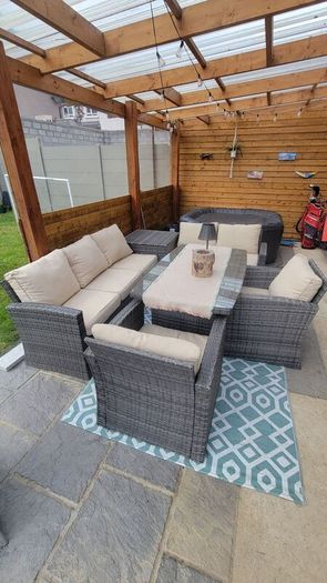 Rattan Garden Furniture 3+2+1+1 and Patio Heater