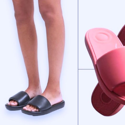 FitFlop iQushion D-Luxe Padded Leather Slides - Size 5 - As New