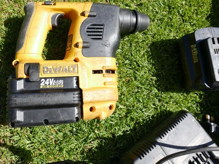 Dewalt DC222 SDS Cordless Drill 24V With 2 Battery and Box  in working order