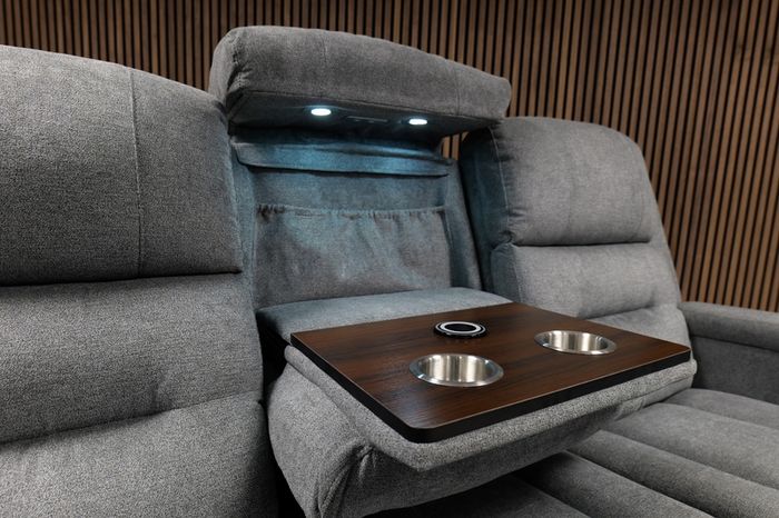 3 Seater Titan Plus Electric Grey Fabric Recliner Sofa