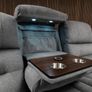 3 Seater Titan Plus Electric Grey Fabric Recliner Sofa Image 6