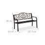 Black Bronze Metal Garden Bench 2 Seater Outdoor Image 4