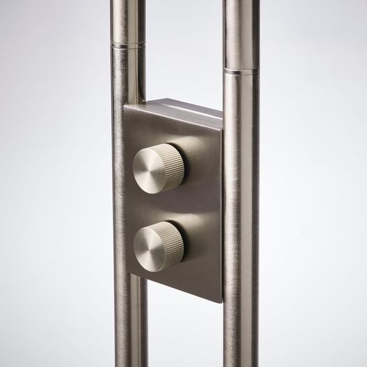 LED floor uplighter/reading lamp, dimmable/nickel-plated, 180 cm