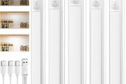 5 Pack Rechargeable Under Cupboard Kitchen Lights, Dimmable Cabinet Light Type-C Charging, LED Motion Sensor Lights Indoor, Magnetic Stick Wireless Light for Shelf Stairs Wardrobe Closet [Energy Class A]