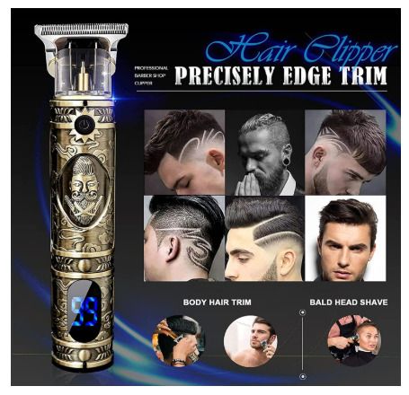 Hair Clippers Beard Trimmer for Men, Professional Cordless Hair Trimmer T-Bladeds Outliner Grooming Baldheaded Shaver with 1500mAh Battery and 180 Mins Working Time