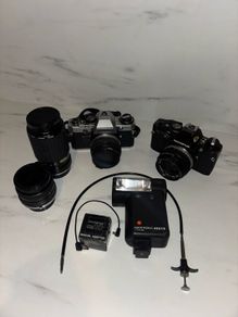 2x Olympus OM10 Film Camera