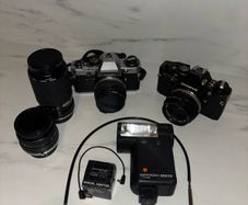 2x Olympus OM10 Film Camera