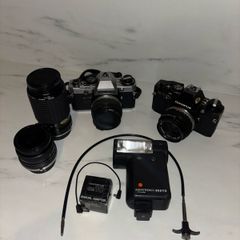 2x Olympus OM10 Film Camera