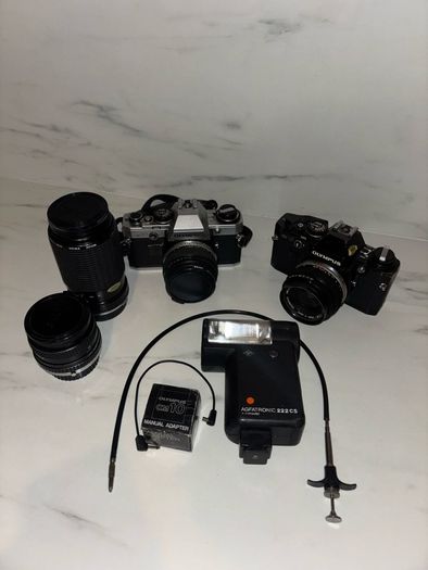 2x Olympus OM10 Film Camera