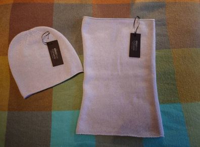 Cashmere Snood and Jersey Slouch Hat Set