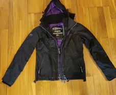 SuperDry Windcheater Black and Purple Jacket (S)