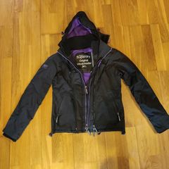 SuperDry Windcheater Black and Purple Jacket (S)
