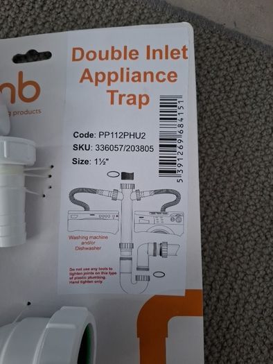 Double Inlet Appliance Trap