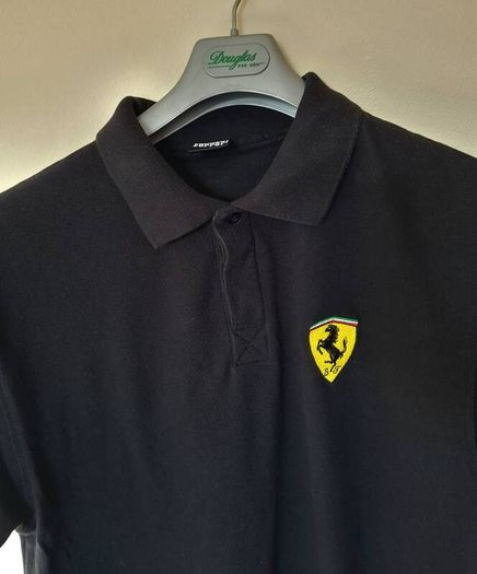 Vintage 1999 ferrari polo shirt Size xl ptp 23" black cotton In excellent condition