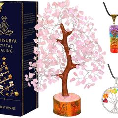 Chakra Tree - Gemstone Tree of Life Decor - Crystal Tree Ornaments - Home Decor - Ornaments for Living Room - Crystals and Gemstones Healing Gifts (MULTIPLE COLOURS/STYLES)