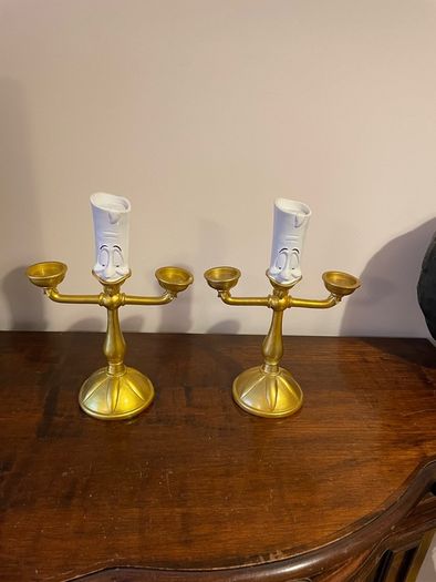 Beauty and the beast tea set 7xcups 1xteapot 1xclock 2xcandlesticks