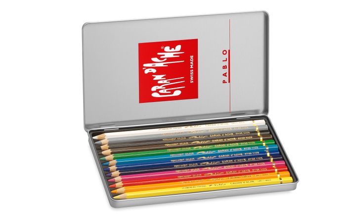 Caran dAche Pablo Colour Pencils (12 in a Metal Box)
