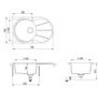 Granite Kitchen Sink Single Basin Oval Black Image 4